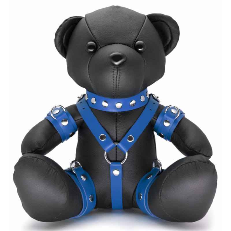 The Red Ours en cuir Bendy The Bdsm Teddy Bear Bleu